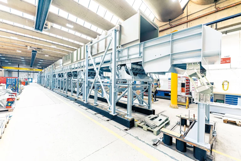 Large JOEST conveyor trough for heavy-duty industrial operation