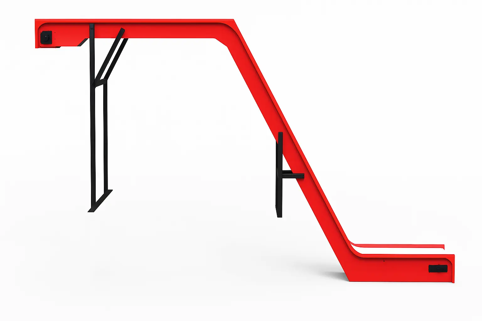 3D-Animation eines Magnetrutschförderers in Z-Ausführung auf weißem Hintergrund